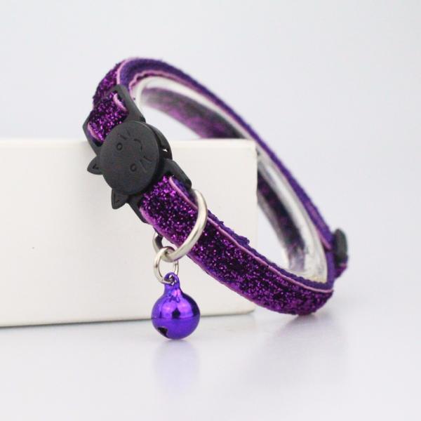 Fashion Safety Buckle Breakaway Cat Collar , Outdoor Cat Collar With Bell