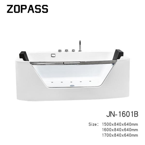 Length 1.7m Free Standing Bathtubs Double Whirlpool 2 Person Massage