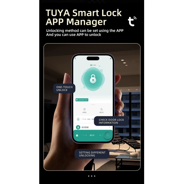 Wholesale Face Recognition Fingerprint Lock 35MM Narrow Bezel Cell Phone Tuya Aluminum Door Code Lock Automatic Smart Door Locks