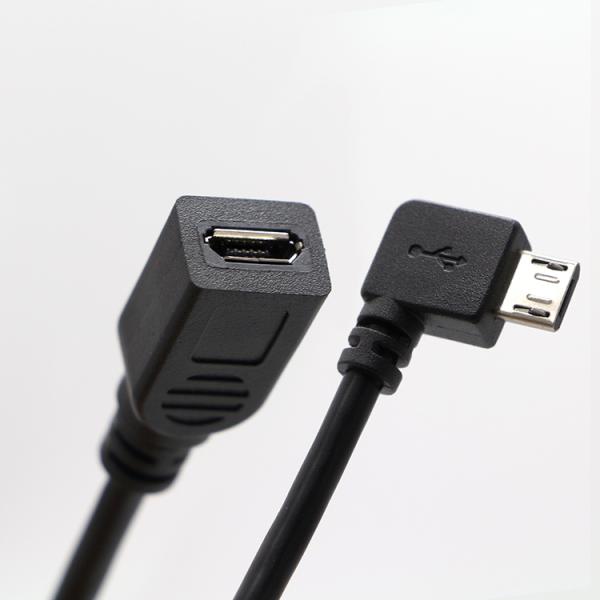 CUSTOM 90 grados ángulo derecho macho a la mujer Micro USB cable