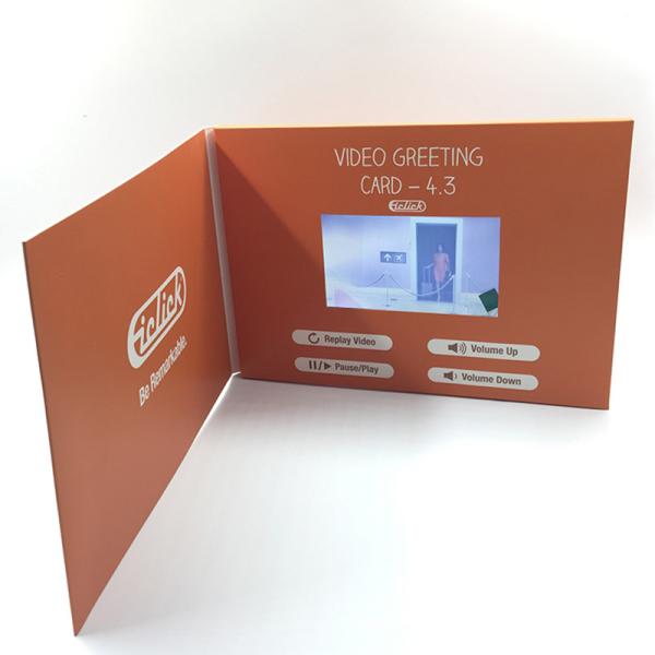 Advertising LCD Video Business Cards 350g Coated Paper / PCBA With Rechargeable Battery