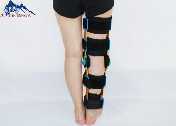 Produits orthopédiques noirs réglables d'accolades de genou d'arrêtoir de fournitures médicales de SBR articulés