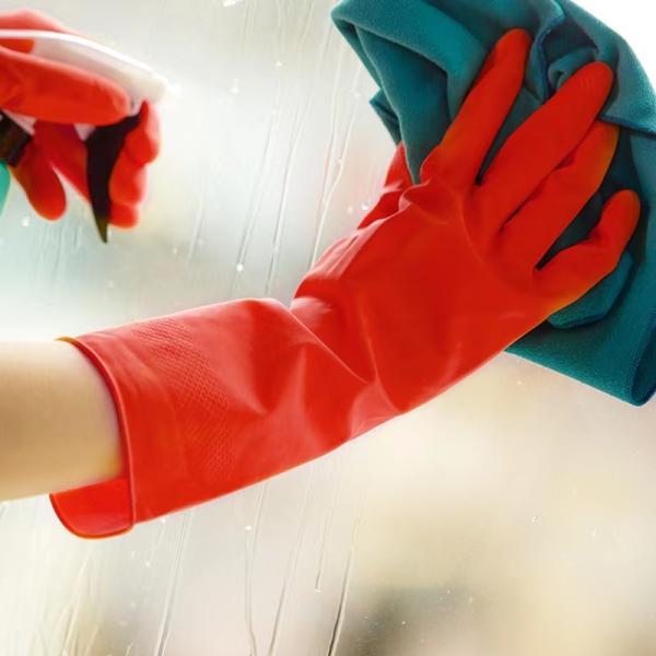 Kitchen Chemical Resistant Latex Gloves Toilet Cleaning 32CM Latex Free Gloves