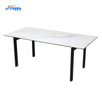 1800*850mm Table à manger moderne avec une base métallique Dt-996-180