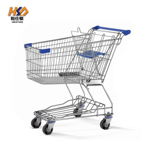125ltr Iron Wire Grocery Shopping Trolley Cart German Style 1.05M With Wheels