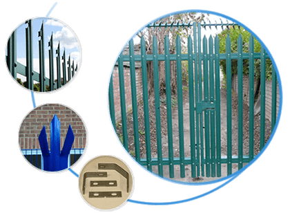 Powder Coated D & W Steel Palisade Fence Black Finished Easily Assembled