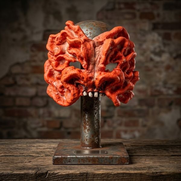 Bloody Red Fungus Mask For Halloween, Horror Cosplay Prop Mask For Costume Party, Fungal Infected Latex Mask For Men & Women, Red, One Size