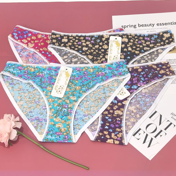 Cotton Underwear Ladies Small XL-2XL Mixed Color Mixed Code 12 Pack Best Selling Printed Ladies Underwear