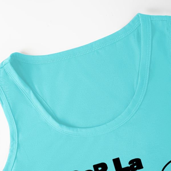 Unisex V Neck Women Tank Tops Running Printed Sleeveless T Shirts No Pockets 65cm