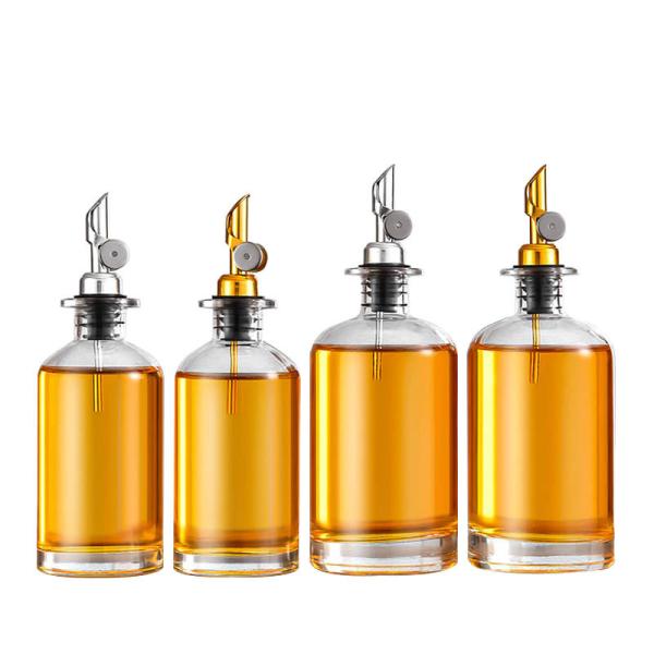B2B Premium 500ml Dispenser d'huile et de vinaigre en verre avec des bouches d'acier inoxydable sans goutte à goutte avec un design élégant de protection UV