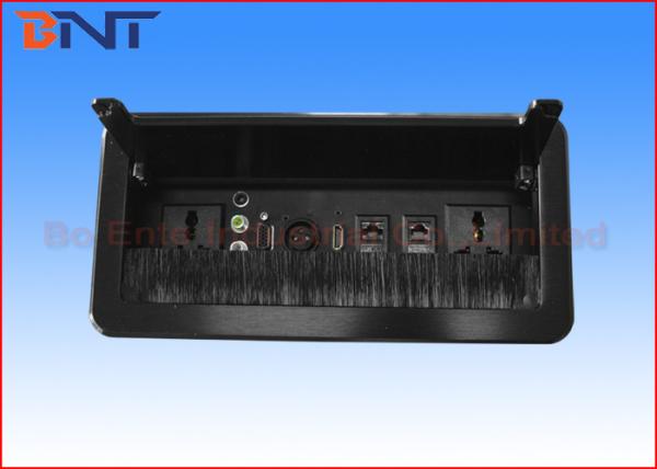 Luxurious Office Tabletop Flip Up Power Outlet Box , Conference Table Power Center