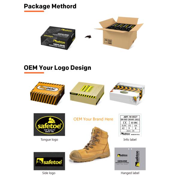 CE S3 Heavy Duty Safety Shoes Work Boots Waterproof Leather Work Boots Composite Plastic Toe