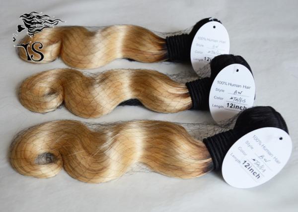 Body Wave Blonde 613 Ombre Real Hair Extensions , Malaysian Curly Hair Extensions