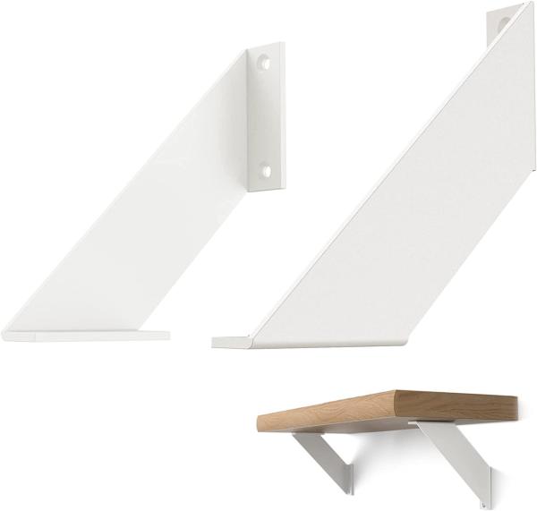 Fixed Support Heavy Duty 90 Degree Angle Design Wall Mounted White Metal Shelf Bracket