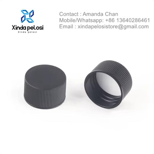 Capuz preto de plástico PET PE Alumínio folha de garrafa Cap Gasket Garrafa Garrafa de água potável Capuz rotativo para venda
