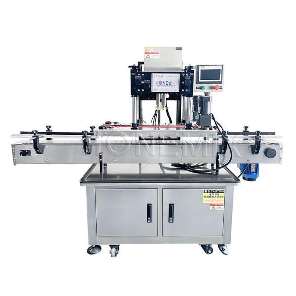 Four Wheels Automatic Capping Equipment Round Bottle Cap Sealing Machine