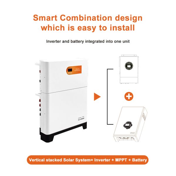 All In One Vertical StackedSolar Storage System Home Energy Storage 5KW Hybrid All in One Inveter