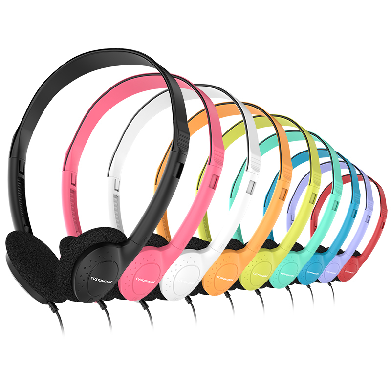 857 Lightweight wired in headphones, 3.5mm jack/C-type plug can be customized for stereo headphones, OEM/ODM customized multi-color headphones, suitable for laptops in aviation museums, school offices