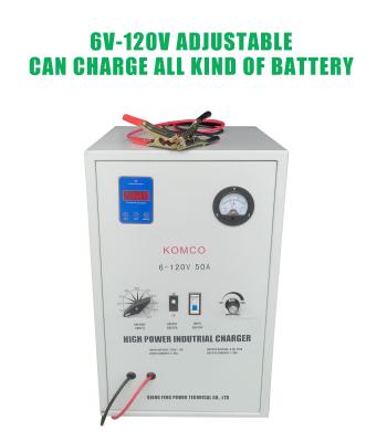 6v-192v 80A 100A Carregadores industriais de baterias de várias fases com rodas IP20
