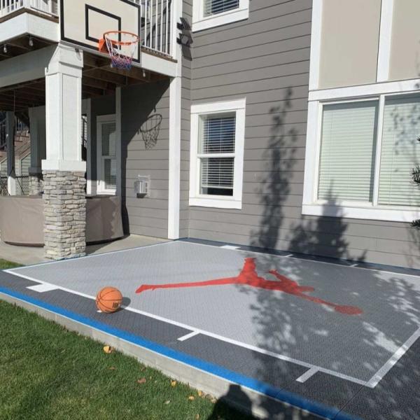 Interlocking Basketball Court Tiles 340x340x18mm PP 10-Year Warranty