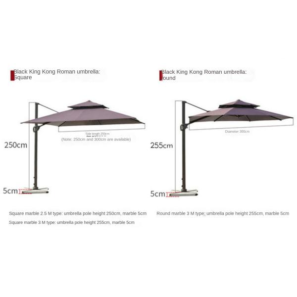 Upgrade Outdoor Garden Umbrella with Double Canopy and Black Handle Aluminum Parasol