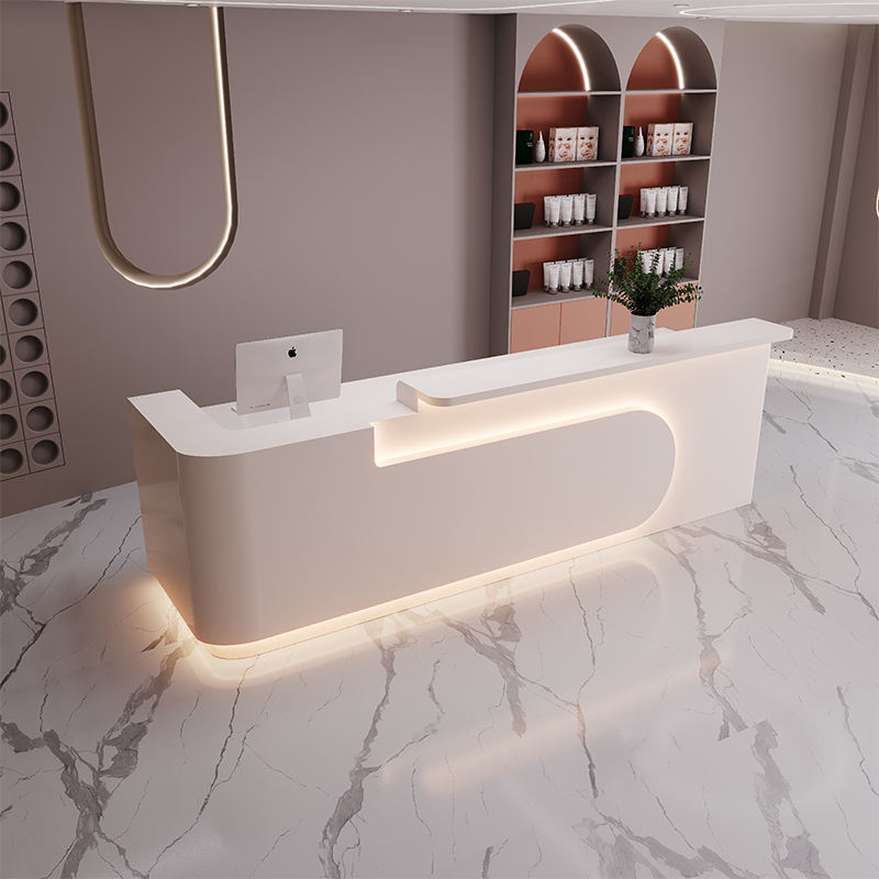 Customizable Design Jewelry Counter with LED Lighting and Artificial Stone Finish for Luxury Retail Display
