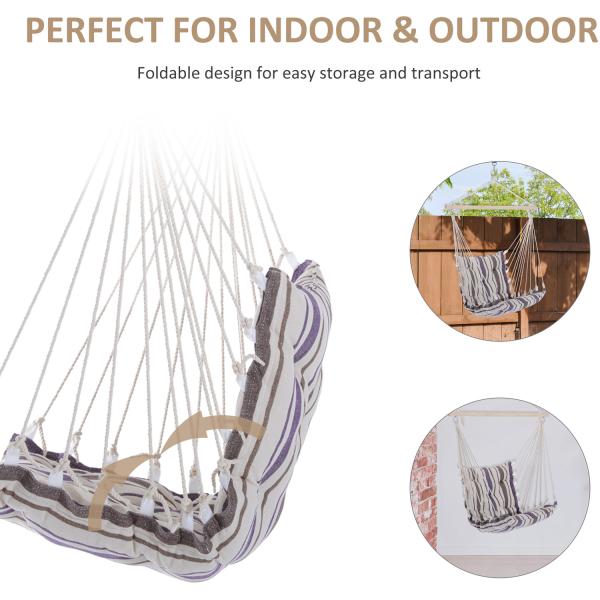 3.1kg AJUNION Outdoor Swing Hammock Seat Modern Style Hanging Cotton Rope Swing Chair