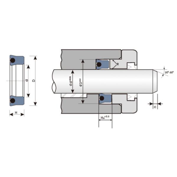 ID 3 Inch Hydraulic Cylinder Rod Seal piston rings 93 Shore A High Accuracy BA Type