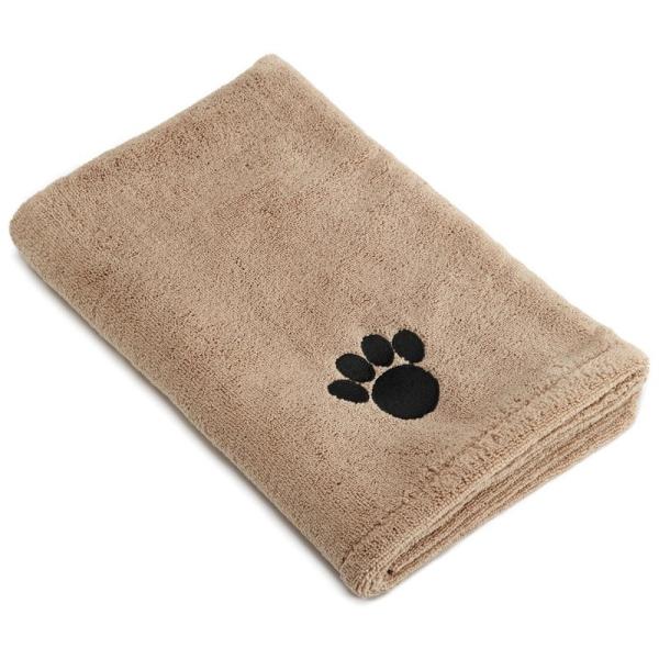 Gray Color  Microfiber Pet Towel With Paw Embroider