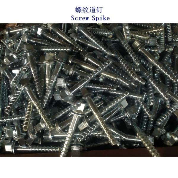 Threaded Screw Spike For Rail Fastening Systems Railway Cut Spikes Essential Rail Fasteners
