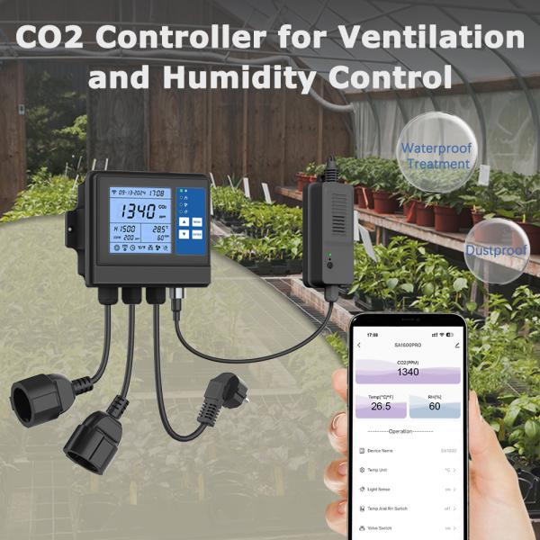 Hydroponic Greenhouse CO2 Controller: 5000ppm Regulator & Monitor