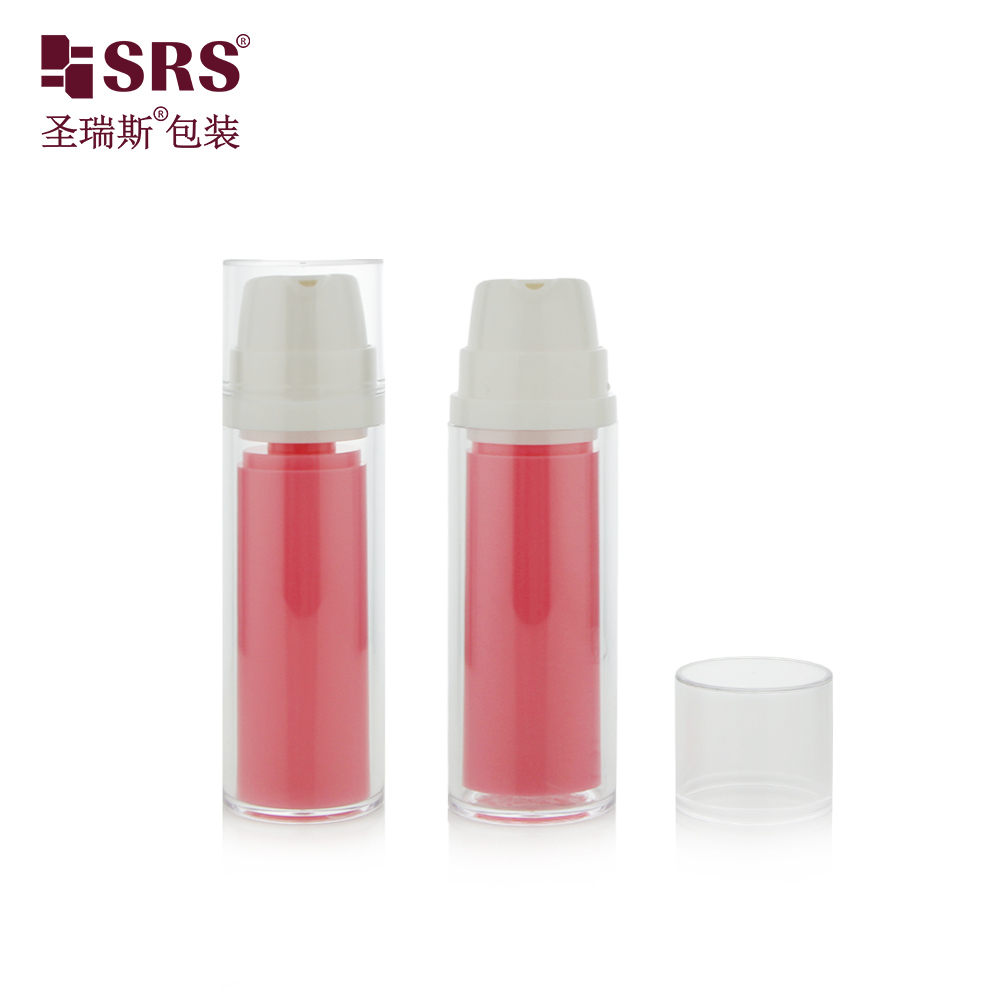 SRSA404 15ml 30ml 50ml Transparent AS Plastic Airless Bottle For Facial Gel Serum Packaging