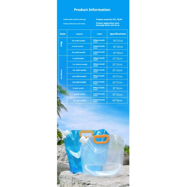 Transparent Portable Water Spout Pouches 130um Thickness Liquid Packaging Bags