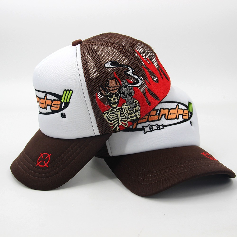 Embroidered Mesh 5 Panel Trucker Cap Sport Truckers Adult Embroidered Custom