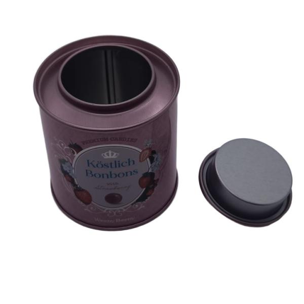 Round Candy Tin Can Packaging with Airtight Plug Lid for Sweets, Mints & Confectionery