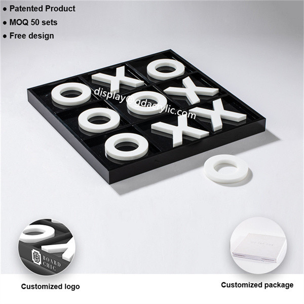 Classic White and Black XO Game Board Set Decoration