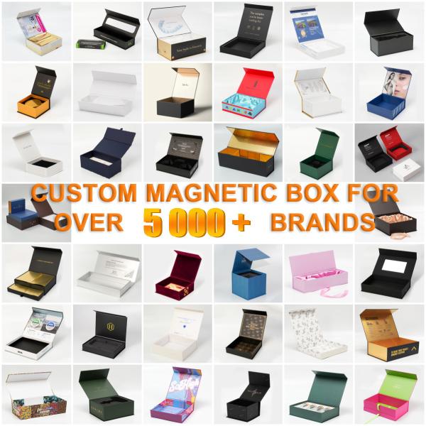 Custom Large Luxury Rigid Cardboard Magnetic Gift Box Wig Paper & Wedding Dress Packaging for Socks Sponge Lining