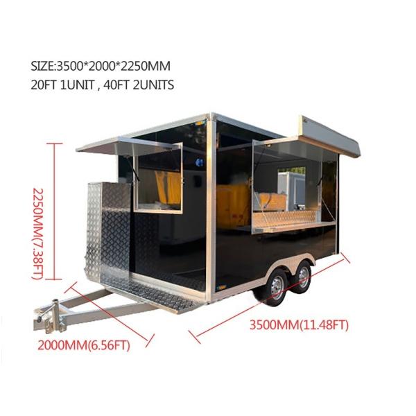 Street Commercial Food Truck for Food Store Fully Equipped Restaurant Customized Size