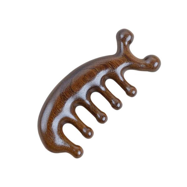 Wooden Wide Teeth Comb Head Meridian Massage Instrument for Anti Static Hairdressing