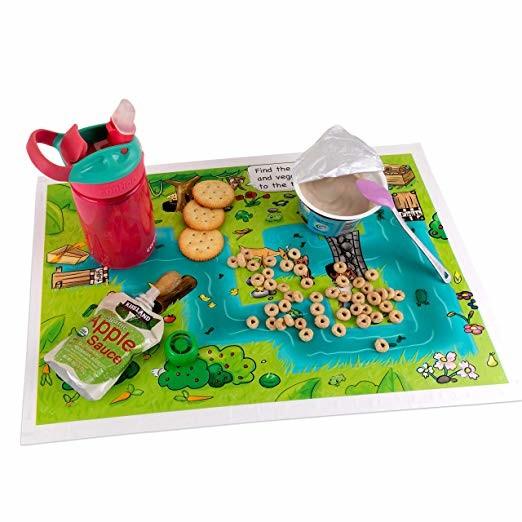 baby using  printed plastic disposable placemats customized logo table topper for kids