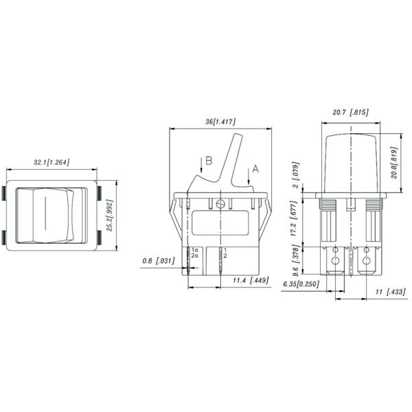 Перекидной переключатель 16A затвора страны R5 света изготовителя 250V 22*30mm