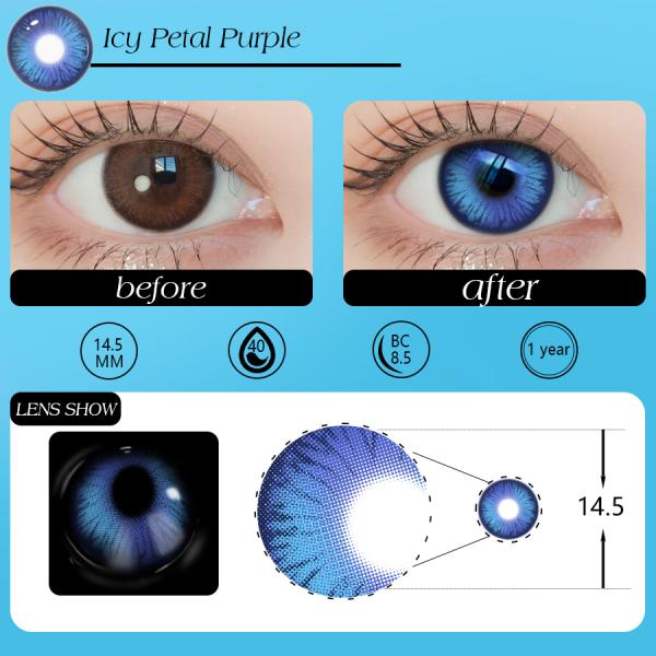 Soft Cosmetic Eye Contacts Green Cosmetic Contact Lenses 14.2mm Diameter