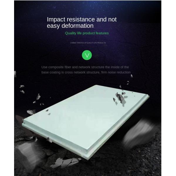 Класс А Огнеупорные акустические стеклянные потолочные плитки из шерсти квадратные края стекловолокно панели