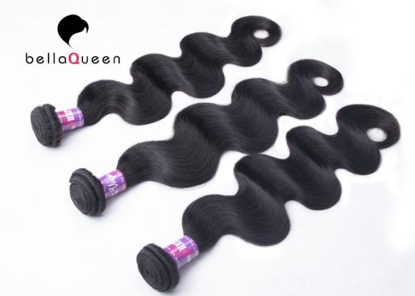 Cabelo humano peruano não processado cru de 6A Remy da onda natural do corpo preto