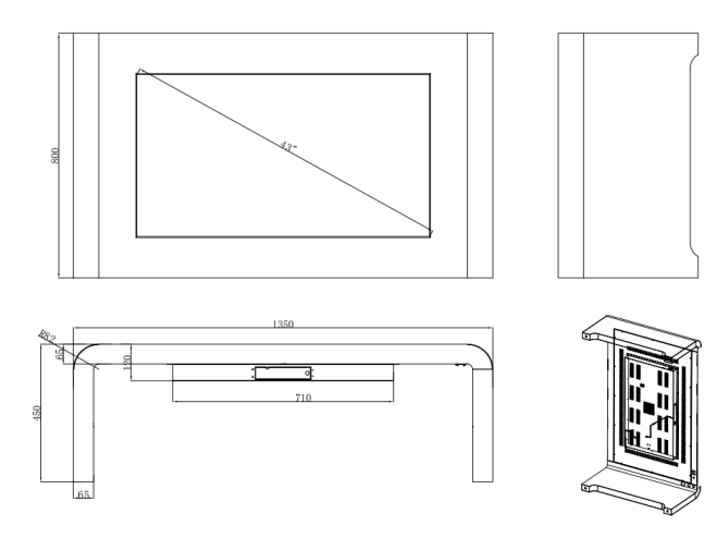 Живущий контраст 4000:1 LCD 43Inch таблицы экрана касания инфракрасн цифров комнаты взаимодействующий