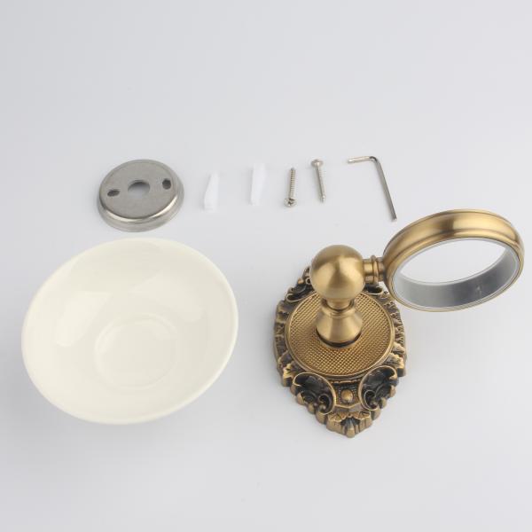 Brass Wall Mount Ceramic Soap Dish and Towel Rack Set for Traditional Bathroom Design