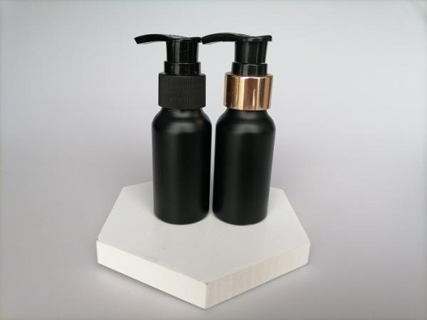30ml Matte Black Aluminum Pump Dropper Essential Bottle Aluminum Cosmetic Bottles