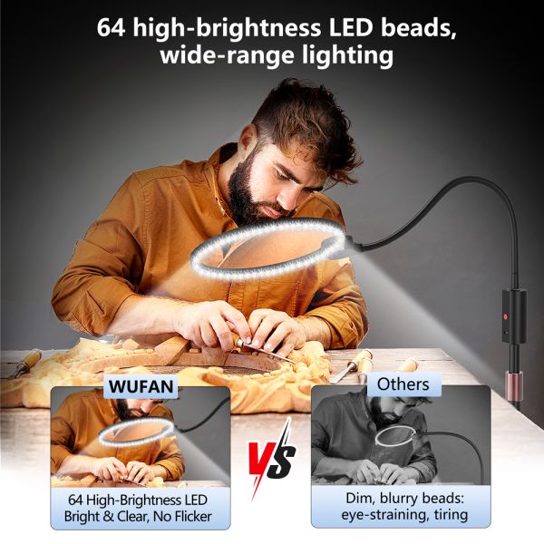 360 Degree Rotation Floor Standing Magnifier with 180mm Diameter Lens and 2000mAh Battery