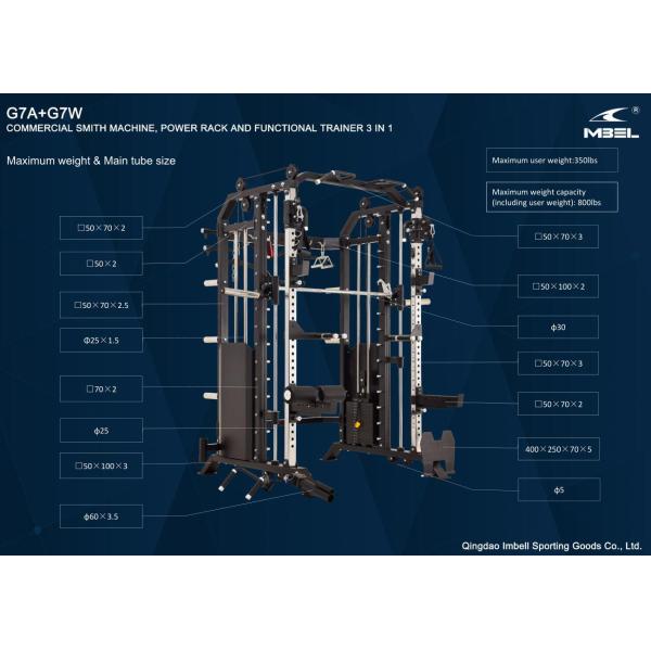 All In One Gym Multi-Functional Gym Equipment Power Rack Smith Machine With Weight Stack