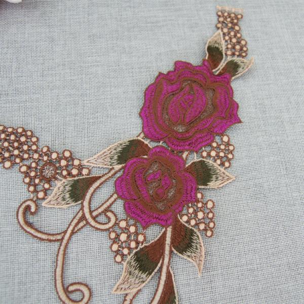 100%Polyester  Embroidery  Pajams Collar Lace   Mesh Based Necklace Decoration